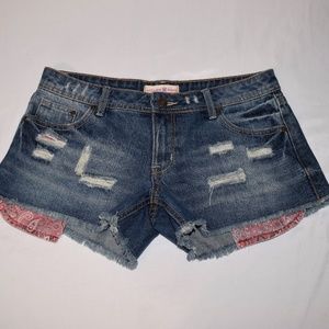 Altar'd State Jean Shorts W/Red Bandanna Size 28